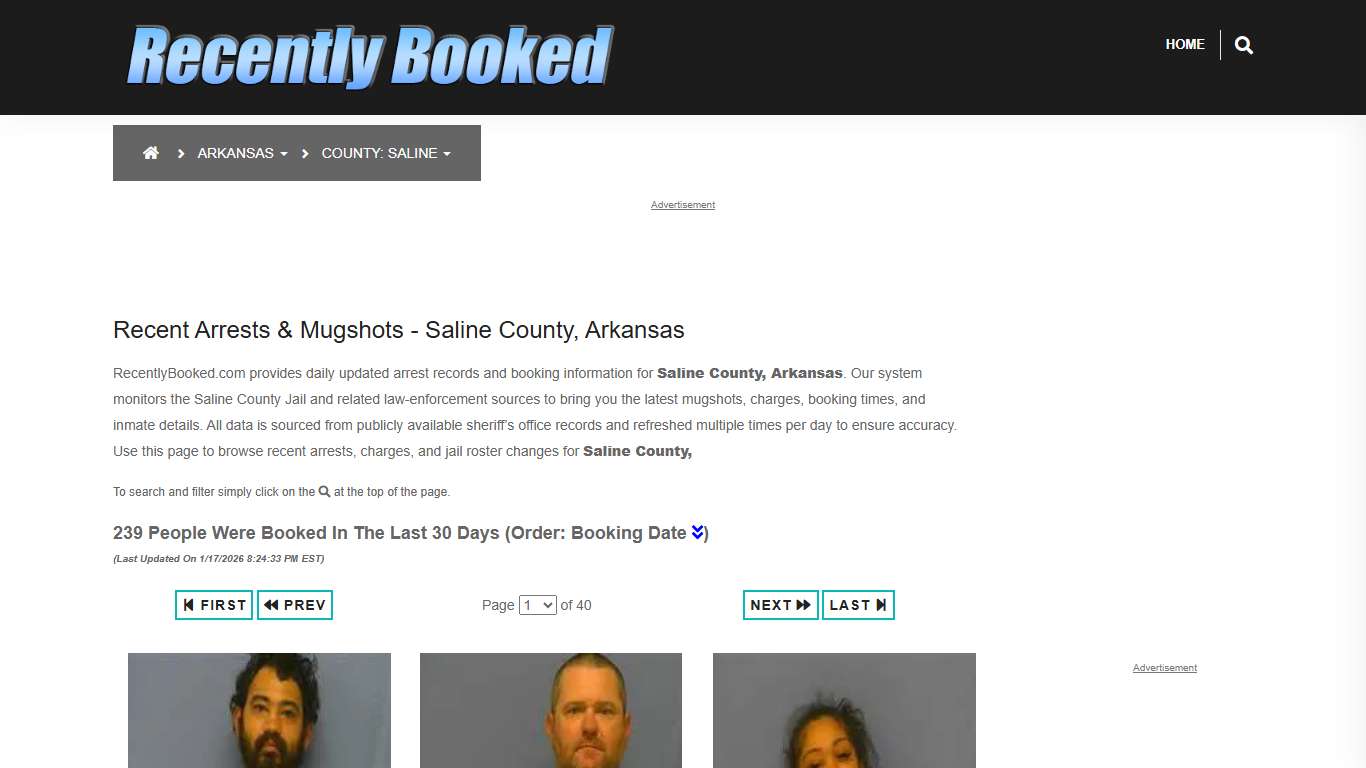 Saline County, Arkansas Mugshots | RecentlyBooked.com